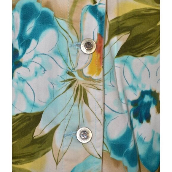 Sunset Cove Ladies L Lightweight Button Front Jacket Tropical Floral Vacation - Picture 4 of 12